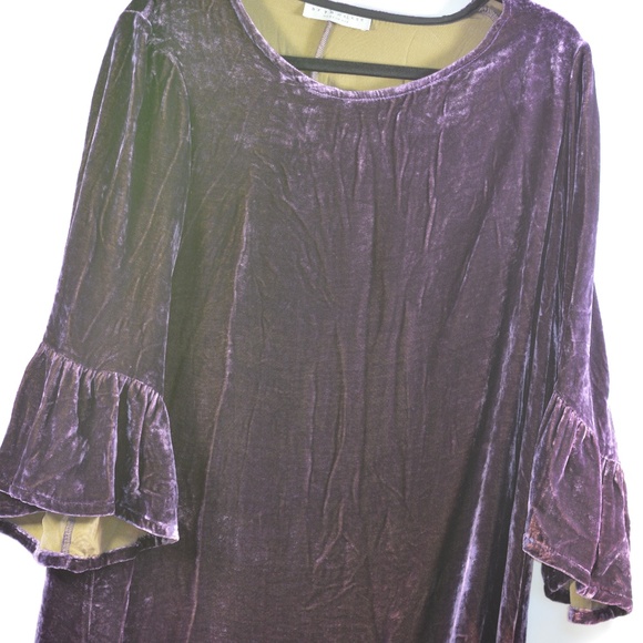 Purple Velvet Long Top/Tunic/Dress  SZ L /bryn Walker - Picture 1 of 7